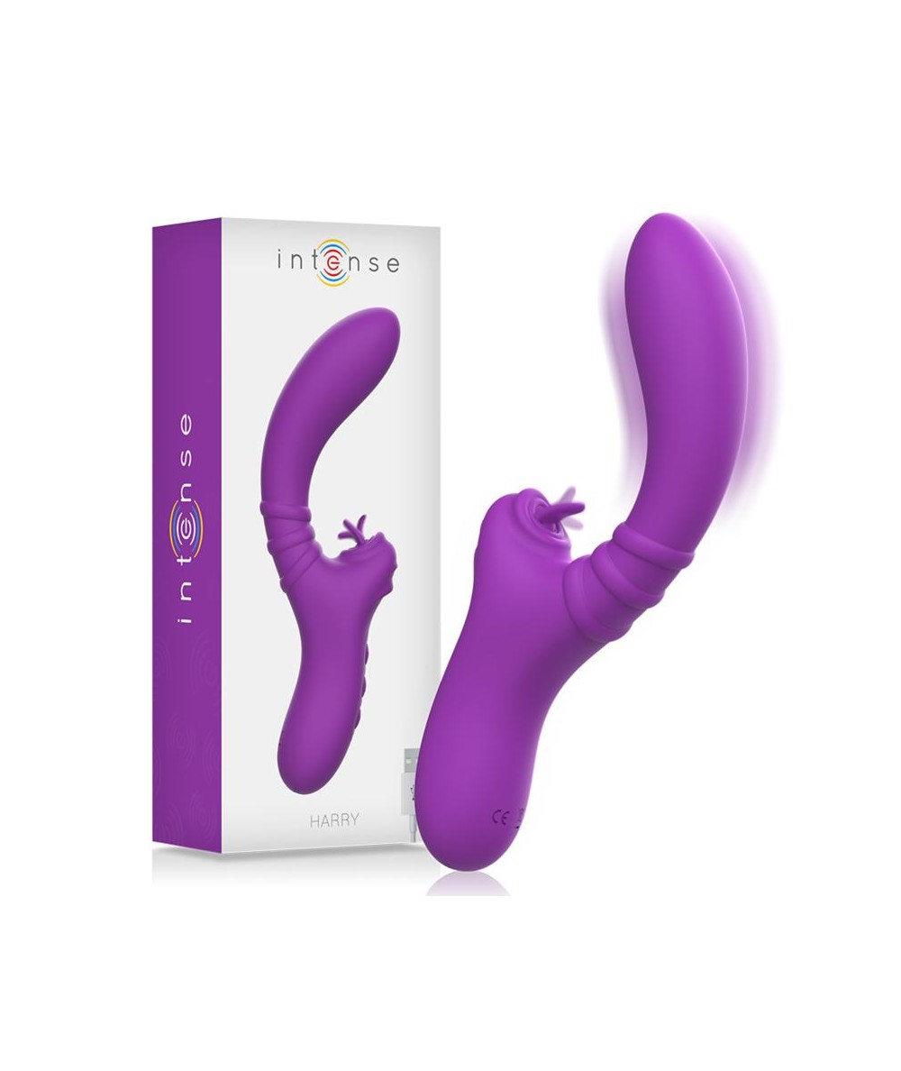 INTENSE - HARRY VIBRADOR FLEXIBLE CON LENGUA MORADO