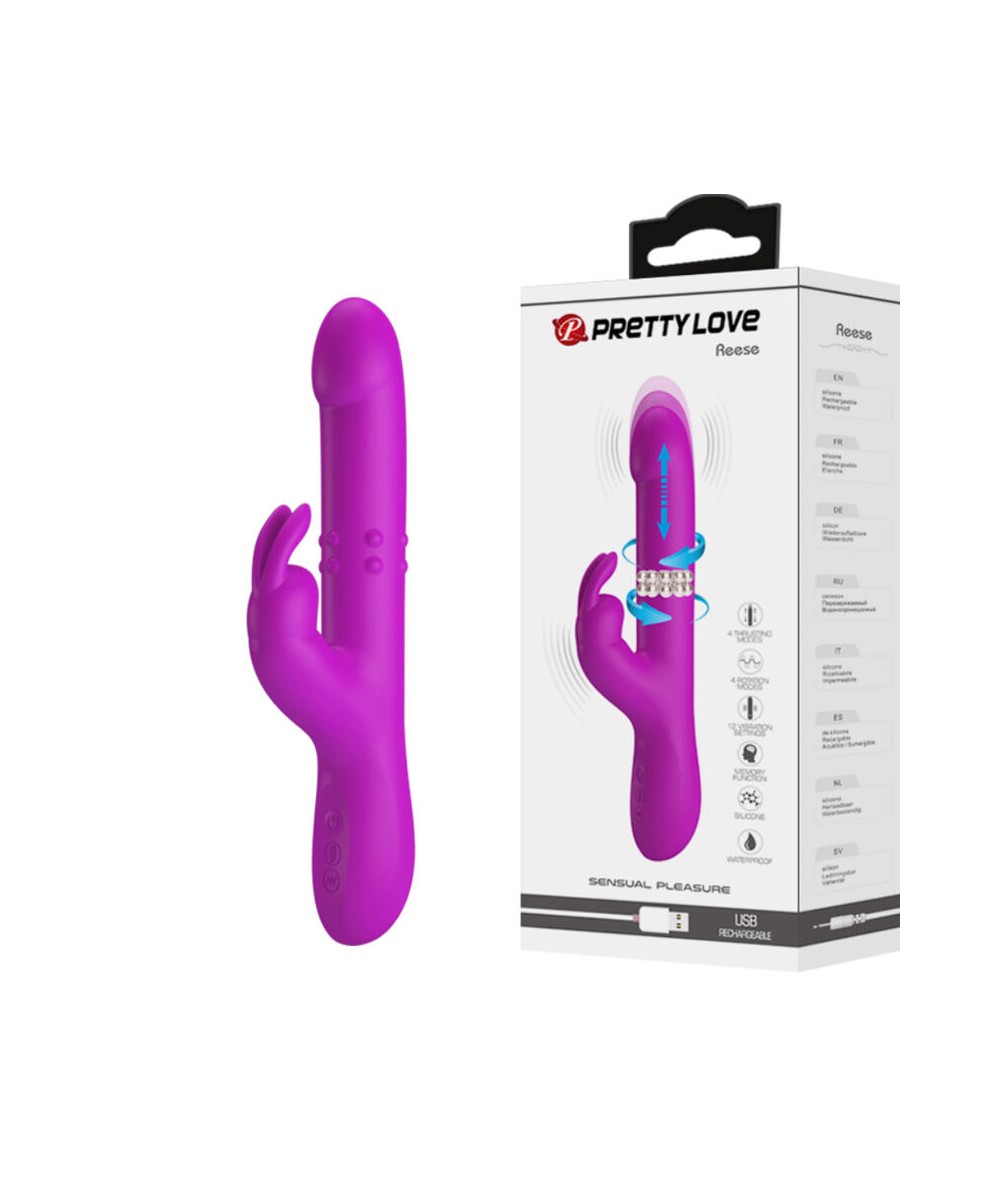 PRETTY LOVE - REESE VIBRADOR CON ROTACIÓN MORADO