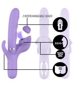 INTENSE - BILLIE VIBRADOR MULTIFUNCIÓN RECARGABLE SUCCIONADOR CON PULSADOR MORADO