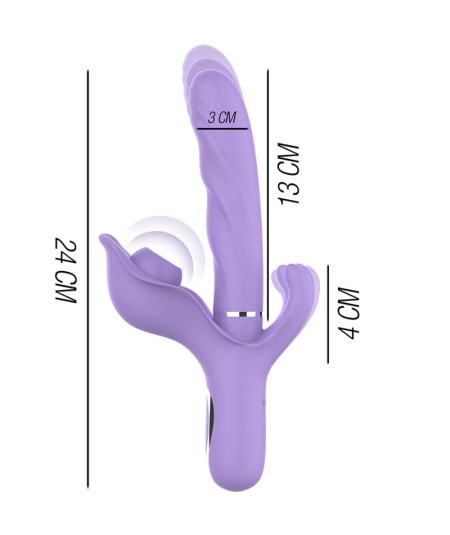 INTENSE - BILLIE VIBRADOR MULTIFUNCIÓN RECARGABLE SUCCIONADOR CON PULSADOR MORADO