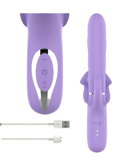 INTENSE - BILLIE VIBRADOR MULTIFUNCIÓN RECARGABLE SUCCIONADOR CON PULSADOR MORADO