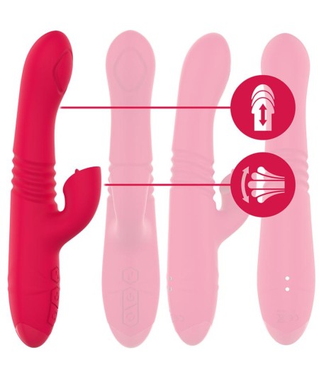 INTENSE - DUA VIBRADOR MULTIFUNCIÓN RECARGABLE UP & DOWN CON LENGUA ROJO