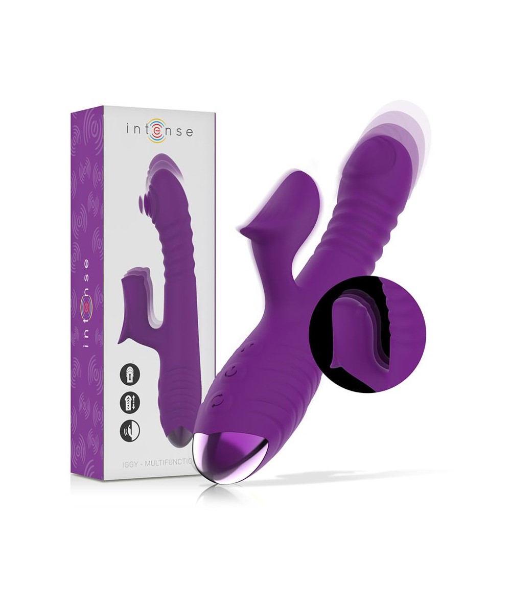 INTENSE - IGGY VIBRADOR MULTIFUNCIÓN RECARGABLE UP & DOWN CON ESTIMULADOR DE CLITORIS MORADO