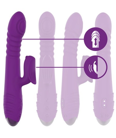 INTENSE - IGGY VIBRADOR MULTIFUNCIÓN RECARGABLE UP & DOWN CON ESTIMULADOR DE CLITORIS MORADO