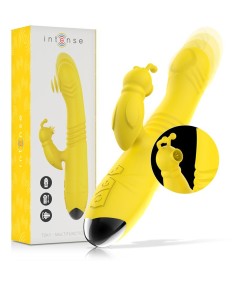 INTENSE - TOKY VIBRADOR MULTIFUNCIÓN RECARGABLE UP & DOWN CON ESTIMULADOR DE CLITORIS AMARILLO