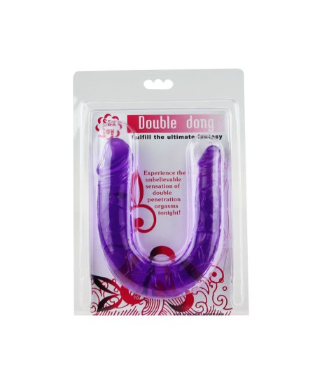 DILDO DOBLE EN GELATINA FLEXIBLE LILA