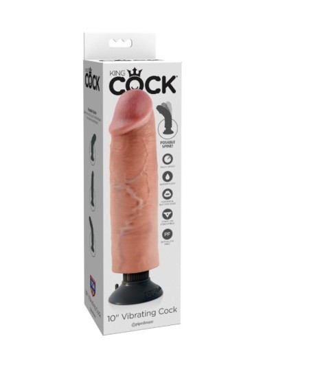 DILDO VIBRADOR KING COCK 25.5 CM NATURAL