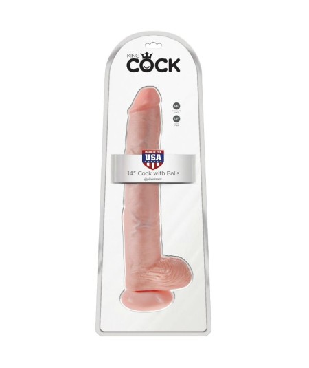 KING COCK PENE  CON TESTICULOS 35.6 CM COLOR NATURAL