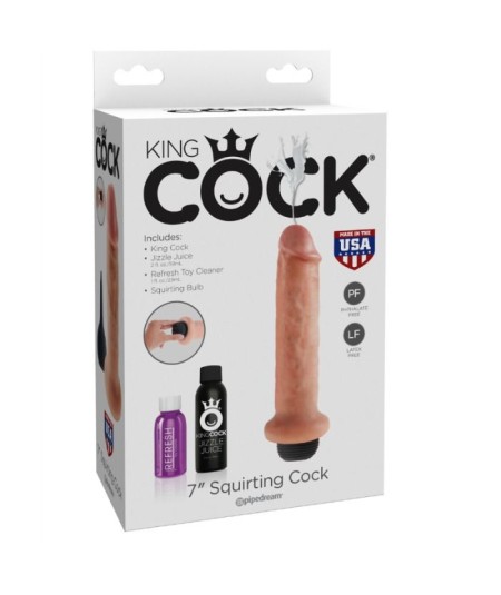 DILDO SQUIRTING 17.8 CM KING COCK NATURAL