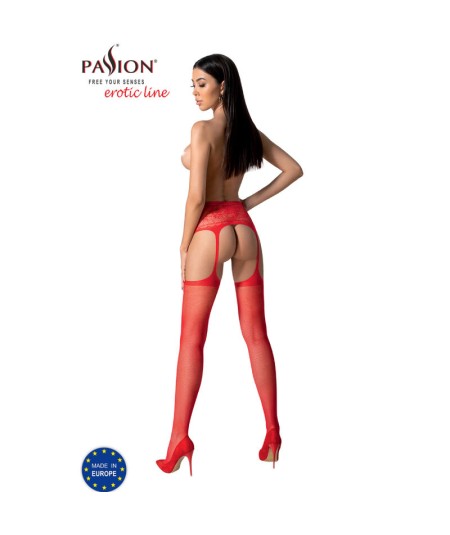 PASSION - S028 MEDIAS CON LIGUERO ROJO TALLA UNICA