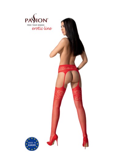 PASSION - S029 MEDIAS CON LIGUERO ROJO TALLA UNICA