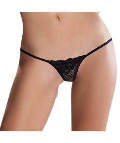 PASSION MICRO TANGA NEGRO TALLA UNICA CON ENCAJE