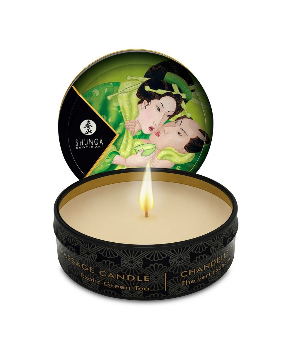 SHUNGA MINI CARESS BY CANDELIGHT VELA MASAJE TÉ VERDE 30ML