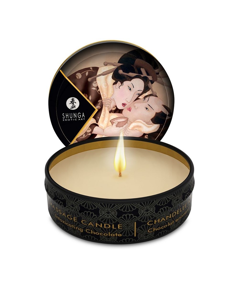 SHUNGA MINI CARESS BY CANDELIGHT VELA MASAJE CHOCOLATE 30ML