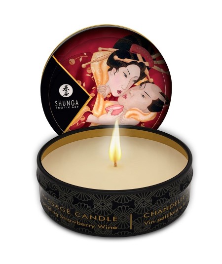 SHUNGA MINI CARESS BY CANDELIGHT VELA MASAJE FRESAS Y CAVA 30ML