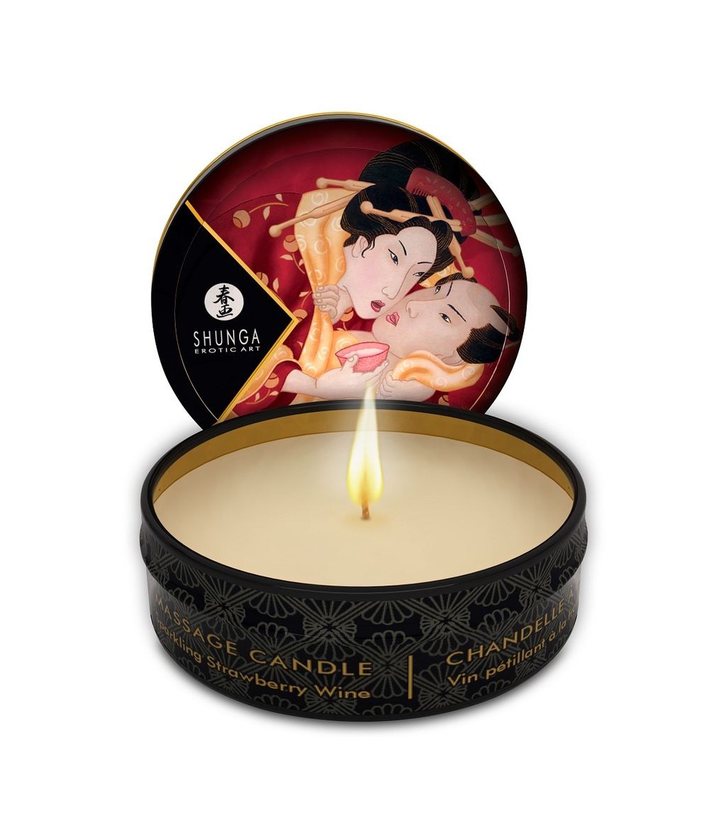 SHUNGA MINI CARESS BY CANDELIGHT VELA MASAJE FRESAS Y CAVA 30ML