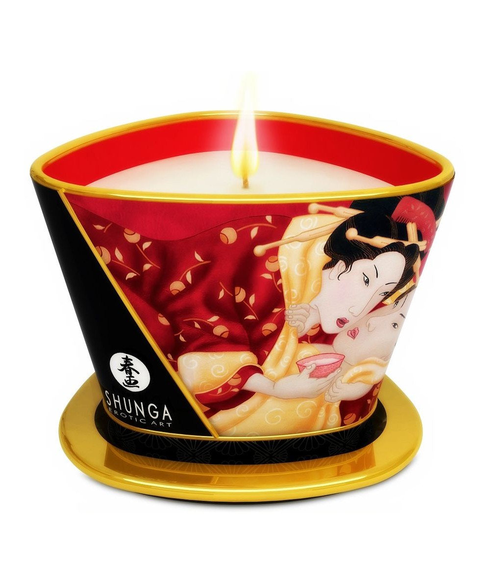 SHUNGA MINI CARESS BY CANDELIGHT VELA MASAJE FRESAS Y CAVA 170ML