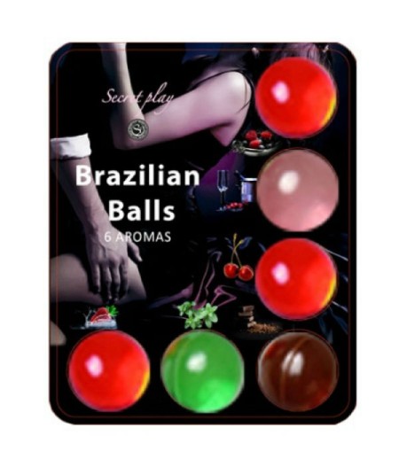 SECRETPLAY 6 HOT BALLS LUBRICANTE CON AROMA DE FRUTAS