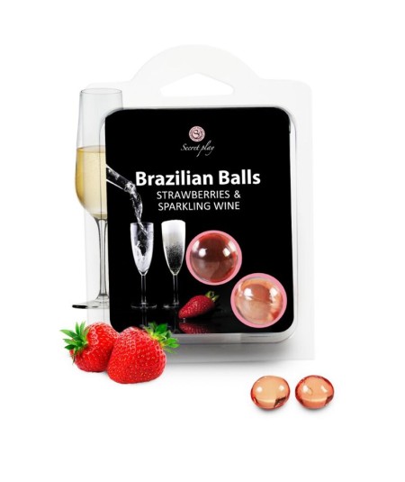 SECRETPLAY SET 2 BRAZILIAN BALLS FRESAS CON CAVA