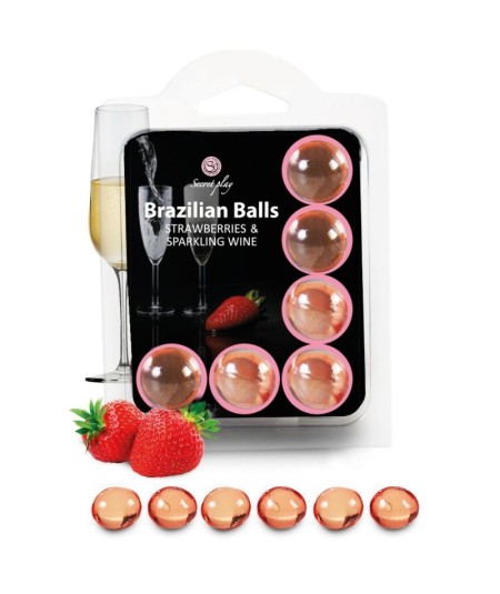 SECRETPLAY SET 6 BRAZILIANS BALLS FRESAS CON CAVA