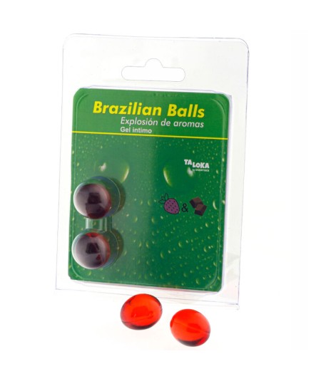 TALOKA - BRAZILIAN BALLS GEL ÍNTIMO FRESA & CHOCOLATE 2 BOLAS