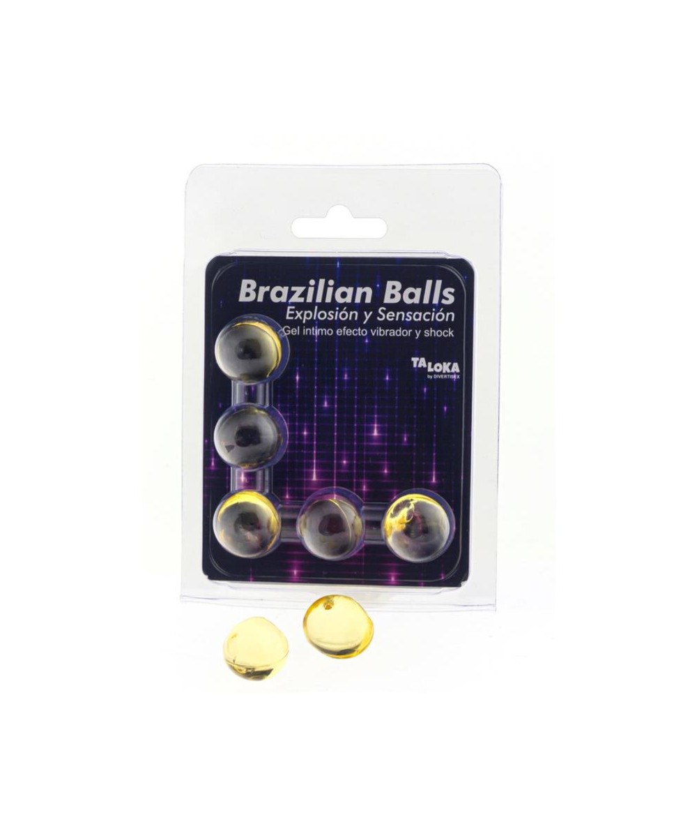 TALOKA - BRAZILIAN BALLS GEL EXCITANTE EFECTO VIBRACIÓN Y SHOCK 5 BOLAS