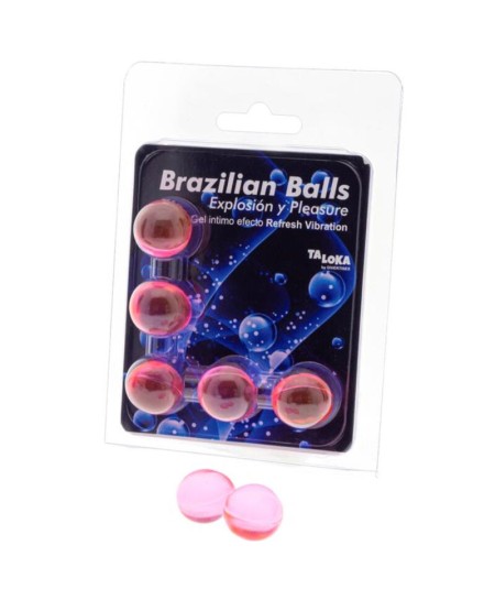 TALOKA - BRAZILIAN BALLS GEL EXCITANTE EFECTO VIBRACIÓN REFRESCANTE 5 BOLAS