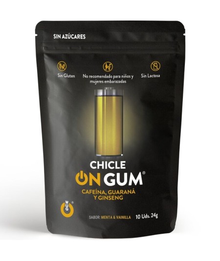 WUG GUM ON CHICLE CAFEÍNA, GINSENG Y GUARANÁ 10 UNIDADES