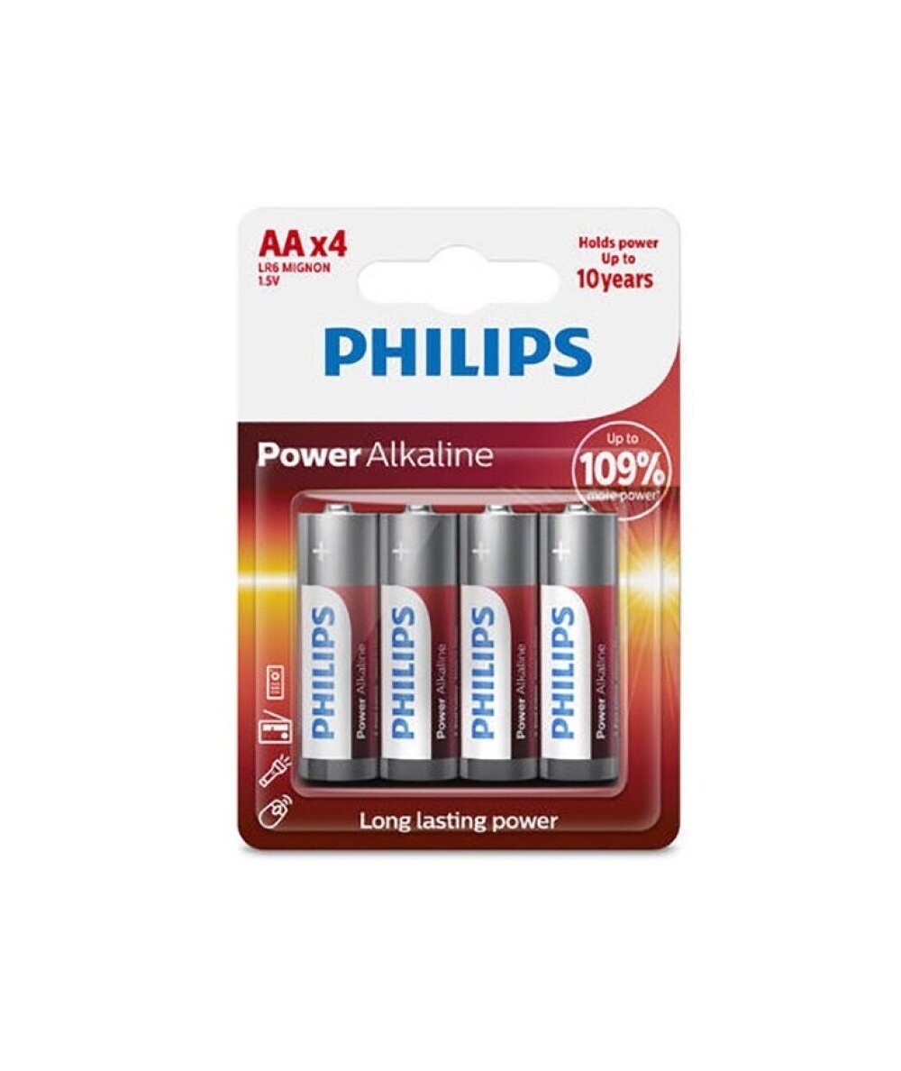 PHILIPS POWER ALKALINE PILA AA LR6 BLISTER*4