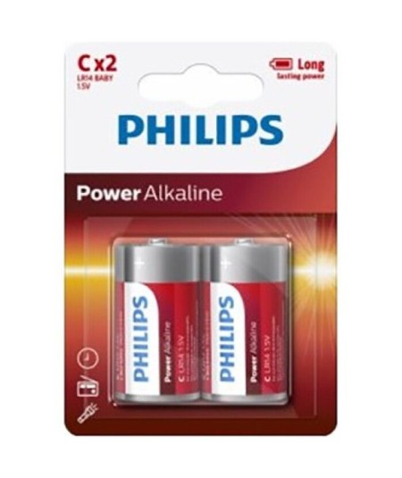 PHILIPS POWER ALKALINE PILA C LR14 BLISTER*2