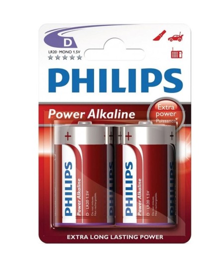 PHILIPS POWER ALKALINE PILA D LR20 BLISTER*2