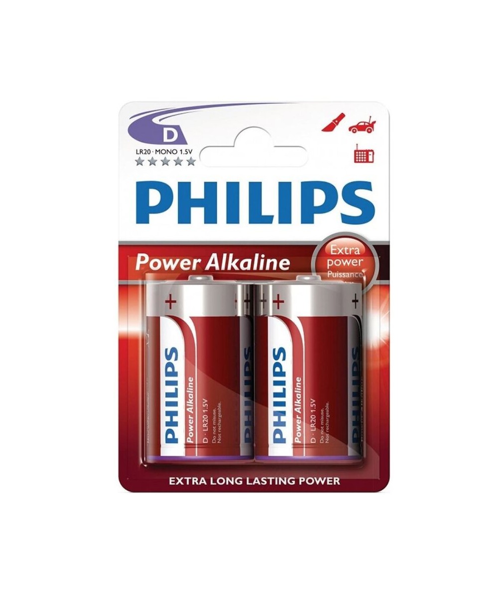 PHILIPS POWER ALKALINE PILA D LR20 BLISTER*2