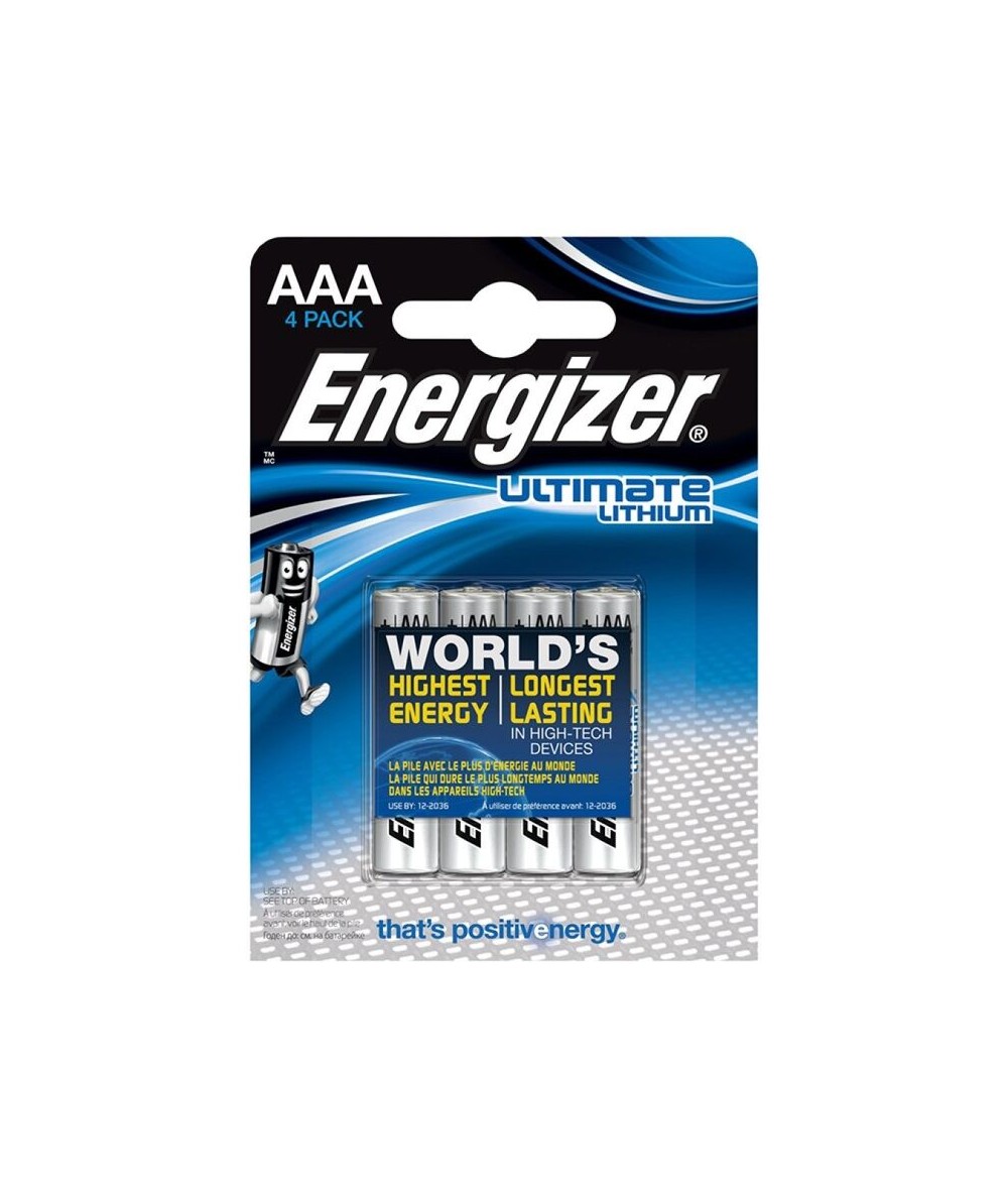 ENERGIZER ULTIMATE LITHIUM PILA LITIO AAA L92 LR03 1,5V BLISTER*4