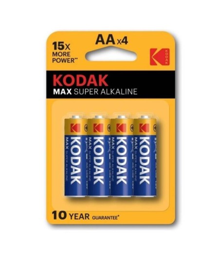 KODAK MAX  SUPER PILA ALCALINA AA LR6 BLISTER*4