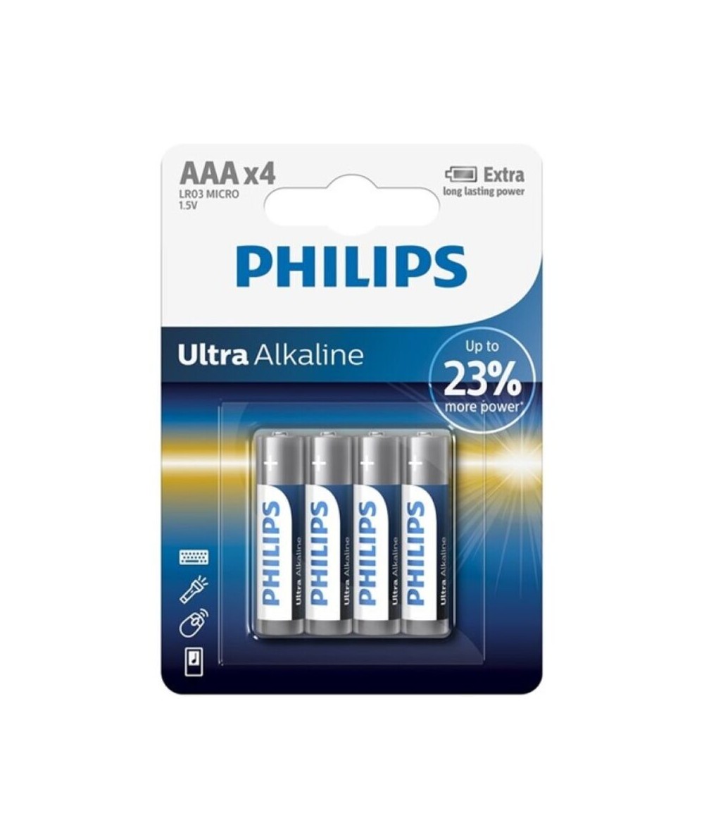 PHILIPS ULTRA ALKALINE PILA AAA LR03 BLISTER*4