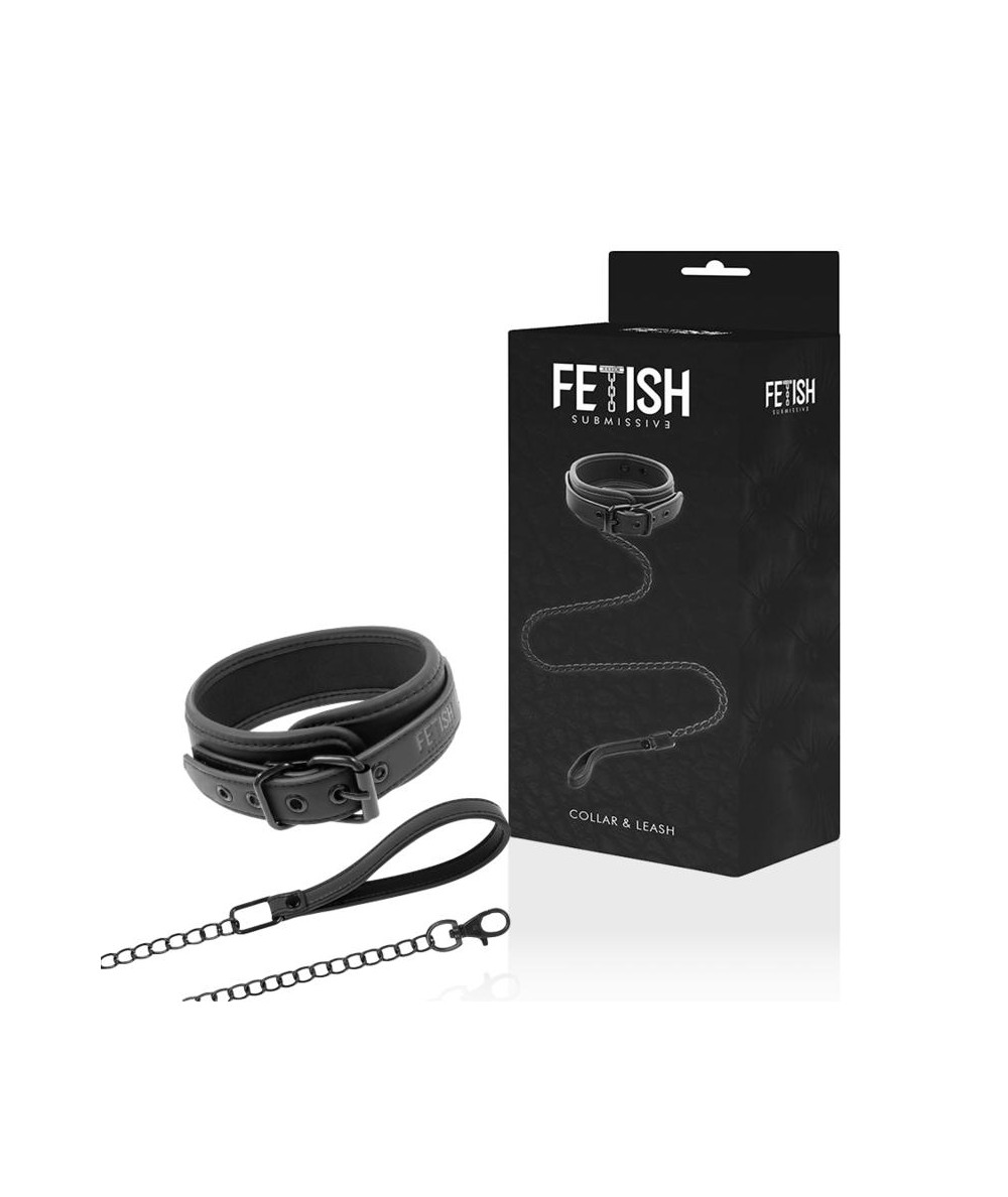 FETISH SUBMISSIVE COLLAR CON CADENA CON FORRO DE NOPRENO