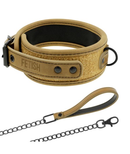 FETISH SUBMISSIVE ORIGEN COLLAR CON CADENA CON FORRO DE NEOPRENO