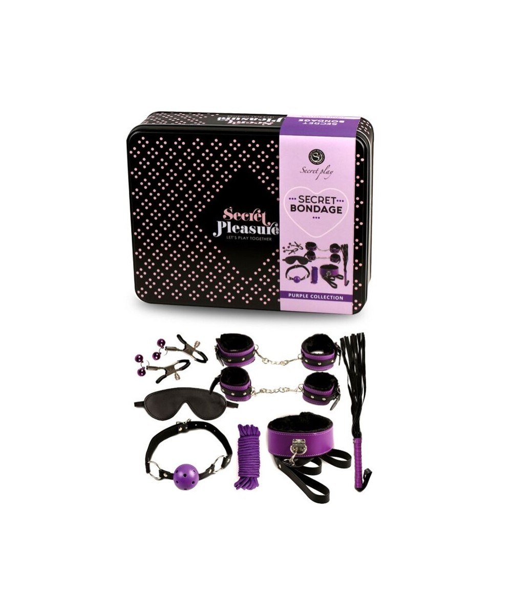 SECRETPLAY BDSM SET 8PCS LILA / NEGRO