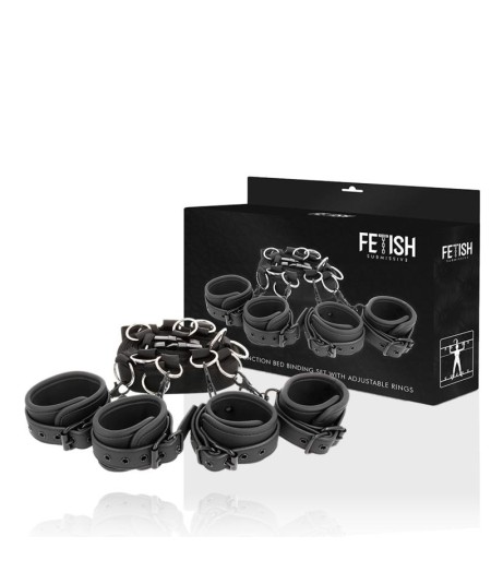 FETISH SUBMISSIVE SET ATADURAS CAMA LUXURY CON FORRO DE NOPRENO