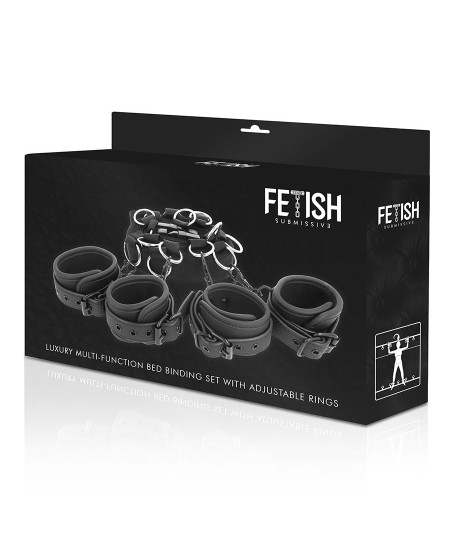 FETISH SUBMISSIVE SET ATADURAS CAMA LUXURY CON FORRO DE NOPRENO