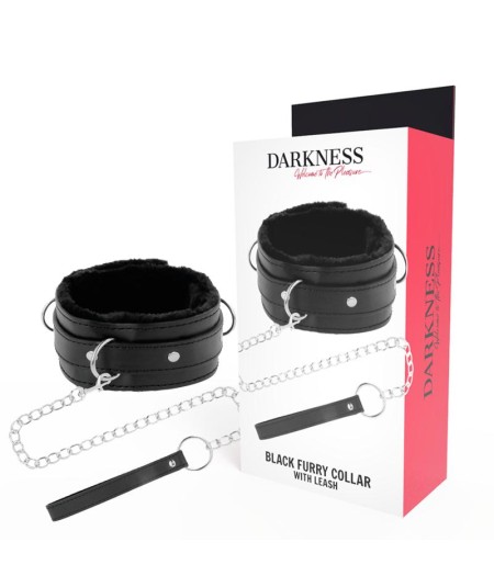 DARKNESS COLLAR CONFORTABLE DE POSTURA CON CADENA LEATHER