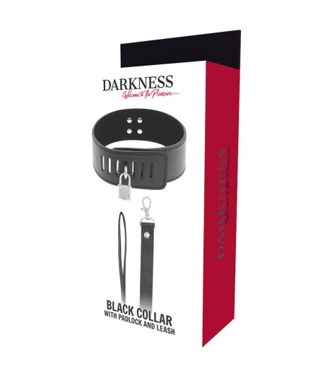 DARKNESS COLLAR BDSM CON CANDADO NEGRO