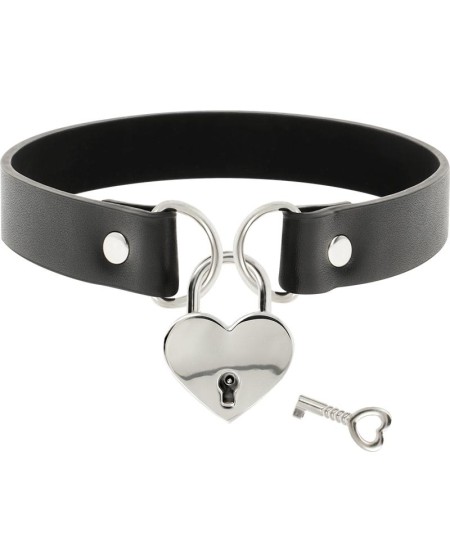 COQUETTE CHIC DESIRE COLLAR CUERO VEGANO ACCESORIO CORAZÓN CON LLAVE