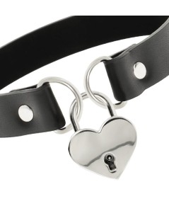 COQUETTE CHIC DESIRE COLLAR CUERO VEGANO ACCESORIO CORAZÓN CON LLAVE