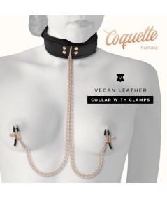 COQUETTE CHIC DESIRE FANTASY COLLAR CON PINZAS PEZONES CON FORRO DE NEOPRENO