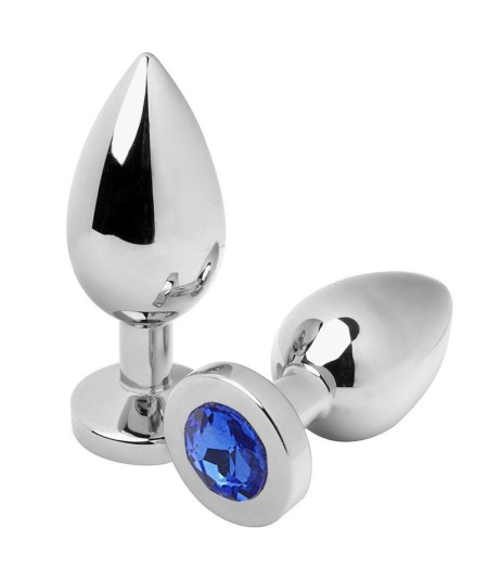 METALHARD ANAL PLUG DIAMOND BLUE SMALL 5.71CM