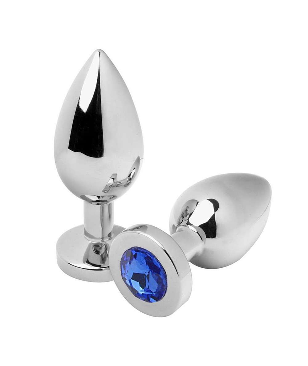 METALHARD ANAL PLUG DIAMOND BLUE SMALL 5.71CM