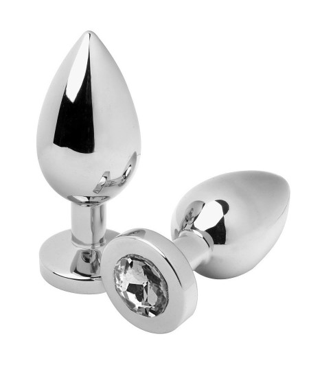 METALHARD ANAL PLUG DIAMOND TRANSPARENTE SMALL 5.71CM