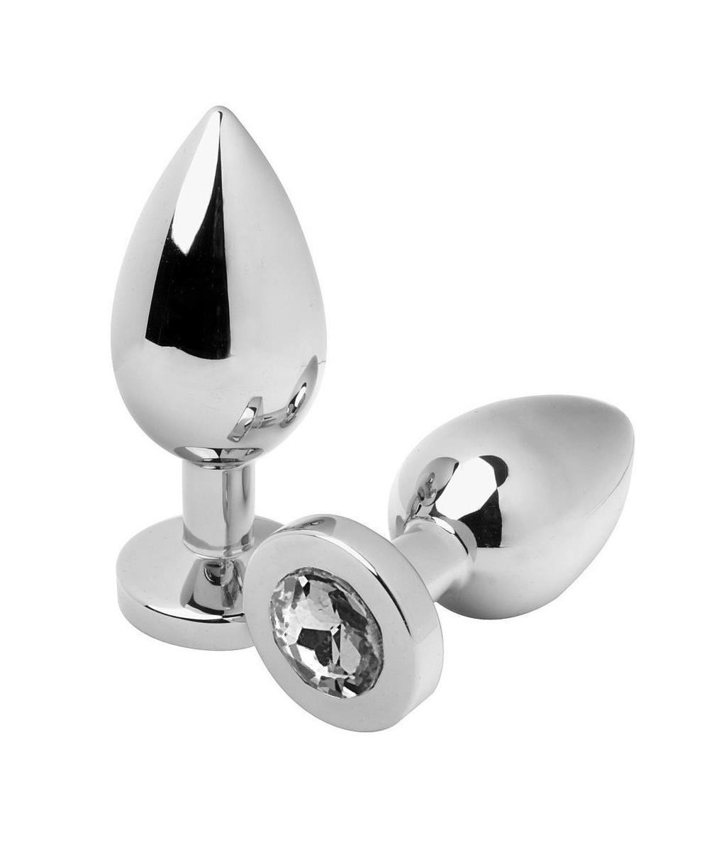 METALHARD ANAL PLUG DIAMOND TRANSPARENTE SMALL 5.71CM