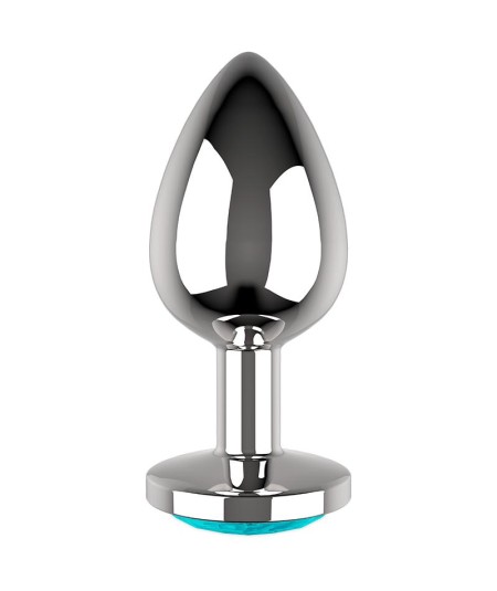 COQUETTE CHIC DESIRE PLUG ANAL DE METAL TALLA L CRISTAL AZUL 4 X 9CM